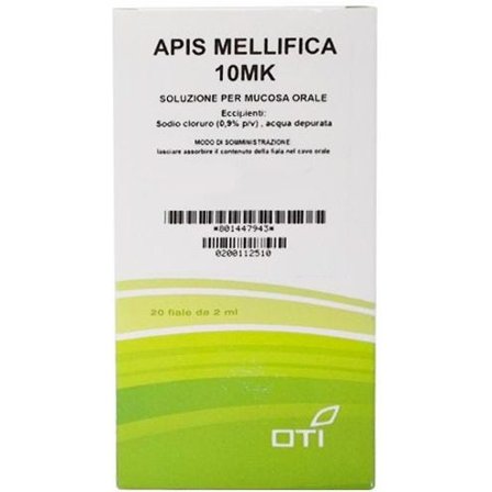 Oti Apis Mellifica 10mk 20 Fiale 2ml Soluzione Fisiologica Per