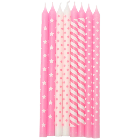 Cacas Kakelys Rosa/Hvite 12cm 16stk