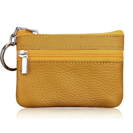 Mjuka Män Kvinnor Kort Mynt Nyckelhållare Dragkedja Plånbok I Äkta Läder P