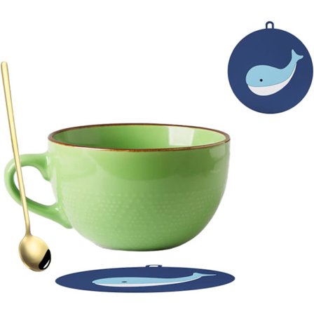 700 ML Stort Keramisk Kaffekrus, Korn Soppekrus/Kaffekrus/Salatskål (uten Underlag og Skje)