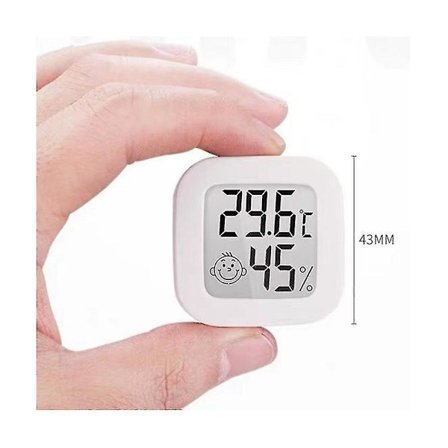 6 stk Mini Digital Termometer Hygrometer Innendørs Fuktighetsmåler LCD-Skjerm Temperatursensor