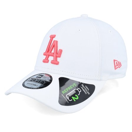 New Era - MLB White adjustable Czapka Z Daszkiem - Los Angeles Dodgers Repreve 9FORTY White/Pink Adjustable @ Hatstore