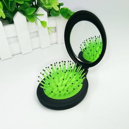 Keel Mini Borste För Handväska, Fickhårsborste Med Spegel För Flickor, Liten Bärbar Spegel Med Borste Resestorlek, 2st