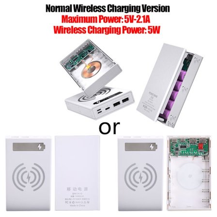 5x18650 Batteri Power Bank for Veske Oppbevaringsboks Mobiltelefonlader Batteriholder Trådløs ladeboks for Shell LCD