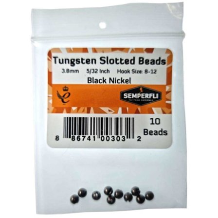 Semperfli Tungsten Slotted Beads 2mm - Black Nickel