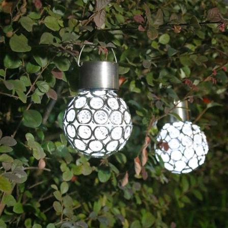 Solar Utendørs Vanntett LED Hengelampe Hage Gårdsplass Liten Droplight White Light