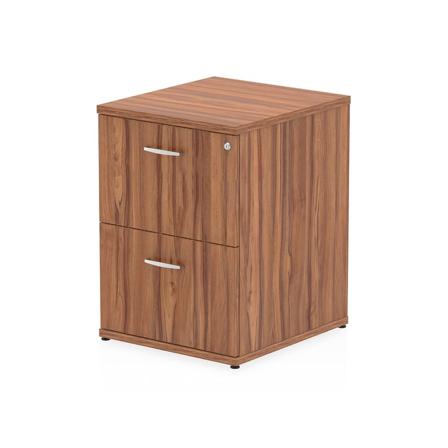 Filing cabinet RECORD, 2 drawers, 800x500x600 mm, walnut laminate
