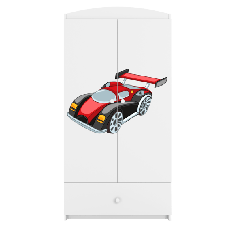 Kocot Kids Garderob Babydreams Vit - Racing Car - Litenleker