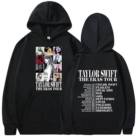 Taylor Swift The Best Tour Fans Hoodie Långärmad Tryckt Hoodie Tröja Topp för Vuxna Kollektion Present Svart