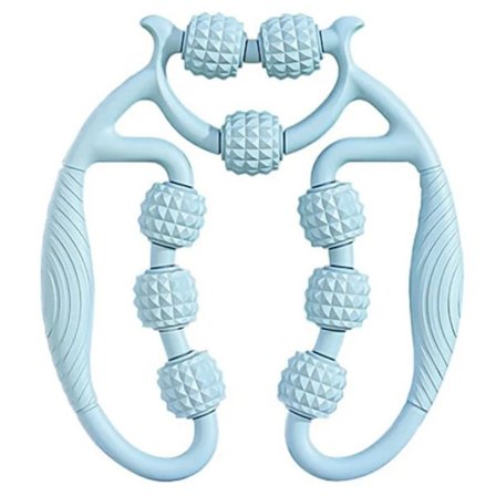 Massasje Relax Sirkulær Benklemme 9-hjuls Muskelrulle Dypvevsmassasje For Ben Armmassasje Himmelsblå