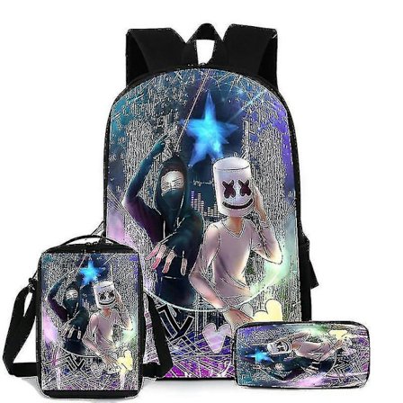 Dj Marshmello Skolväska 3 st/set Barn Skolväska Spel Barn Skolväska H SHznv