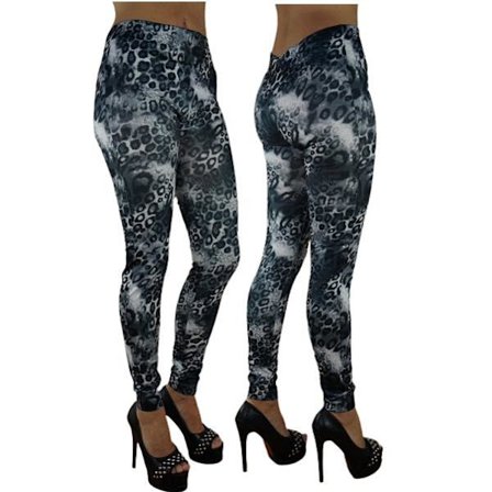Mörka Legging med Leopard Mönster