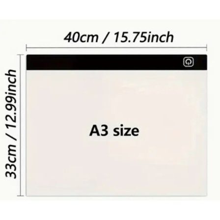 LED Tegneplade A5/A4/A3 med 3 Lysstyrker lysbord/lys plade