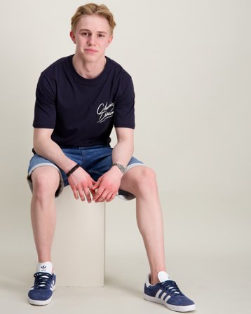 ONLY & SONS JUNIOR OSJSANUEL LIFE REG SS O-NECK JRS Blå T-shirts Kille - Kids Brand Store