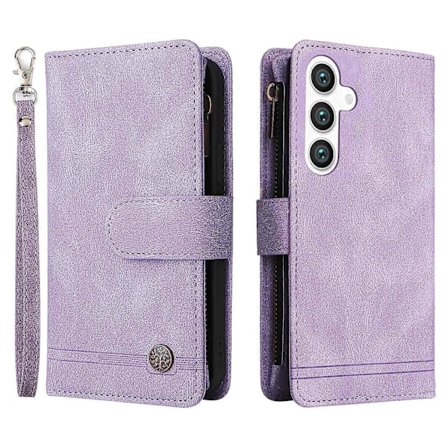 Til kompatibel Samsung Galaxy S24+ Taske Multi Kortholder Lynlås Telefon Cover