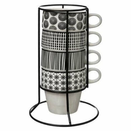 Set med 4 Bohemia MUGGAR PÅ STÄLL 260ml KERAMIK_MGF