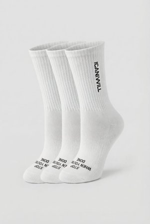 Power Quote Training Sock 3-Pack White