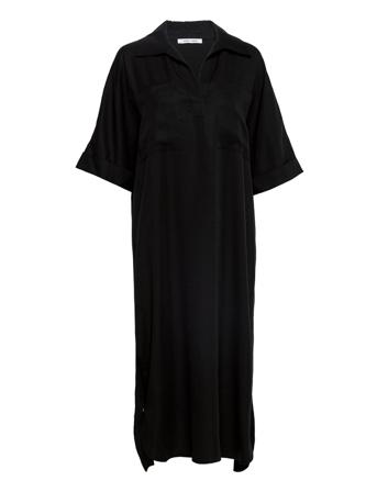 Mina Long Dress 14028 Knelang Kjole Svart Samsøe Samsøe
