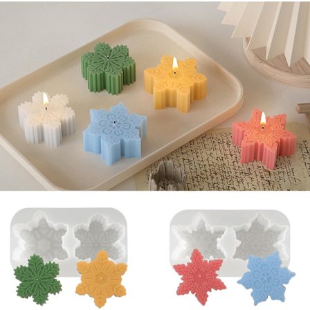 2 stk. Snefnug Lysforme Jul Epoxy Resin Forme Silikone Lysestage Forme Resin Støbeform til DIY Lysfremstilling Ornamentforme til