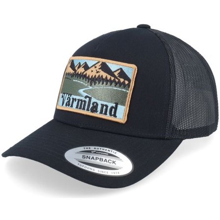 Wild Spirit - Svart trucker Keps - Swedish Värmland Landscape Black Trucker @ Hatstore