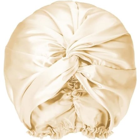 Silke sovehette for kvinner, natthette, 100% Mulberry silke, dusjhette i silke, beskytter håret godt, for de fleste hårtyper, luksuriøs gave