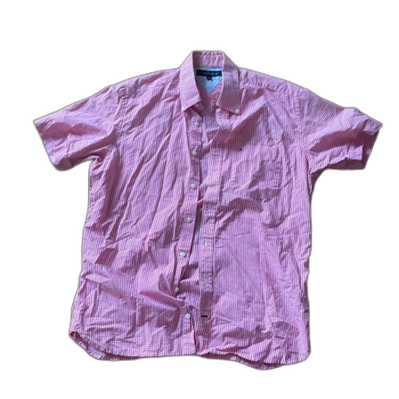 Rosa och vit rutig kortärmad skjorta från Tommy Hilfiger