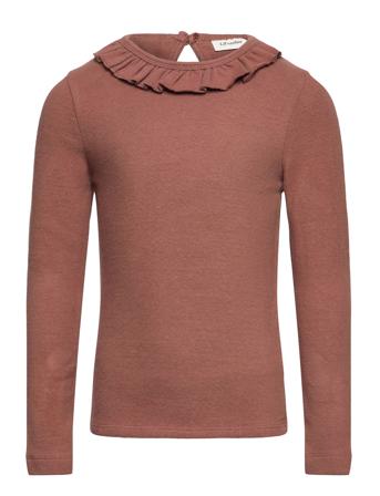 Nmfthora Ls Slim Top Lil T-shirts Long-sleeved T-shirts Brun Lil'Atelier*Betinget Tilbud