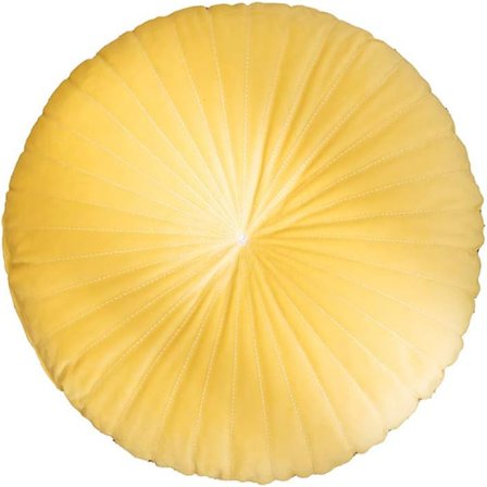 Rund fløjls pude plys græskar pude stol pude gulvpuden dekoration til hjem sofa seng karnap bil 15x15x4 tommer (gul)