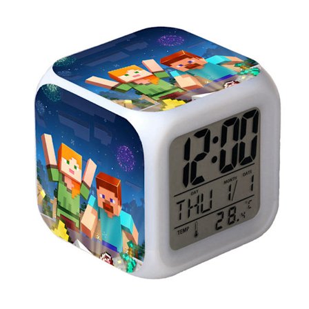 Digital Multifunksjonell Vekkerklokke Minecraft Vekkerklokke LED-utgave