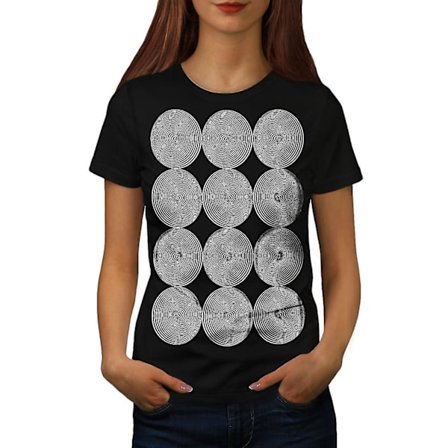 Spiral Illusion Kvinnor Blackt-shirt