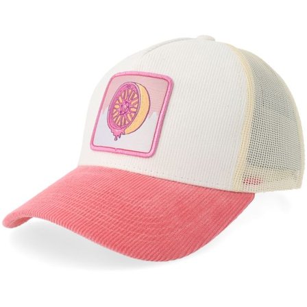 Gearshift - Rosa trucker Keps - Pink Doughnut Rim Cord Off White/Stone/Pink A-frame Trucker @ Hatstore