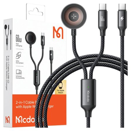 MCDODO INDUKTIV LADDARE FÖR APPLE WATCH 2IN1 KABEL FÖR IPHONE MACBOOK 60W