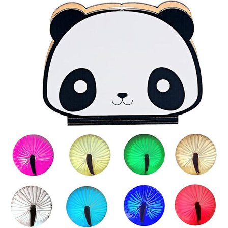 Fällbar boklampa, Almi Led Panda Barnnattlampa, Almi Bärbar 7 Färger Papper