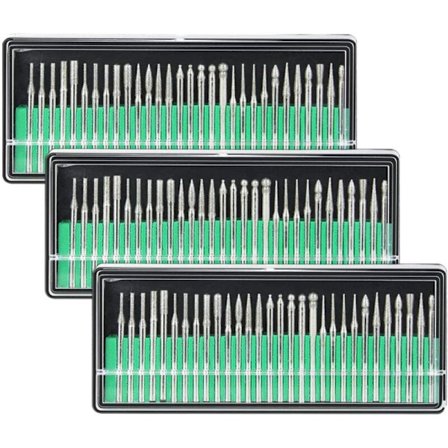 90 stk. diamantbor 3mm skaft 120 korn slibeskive bor diamantgravering udskæring form bor filværktøj polering afgrater til glas Sto