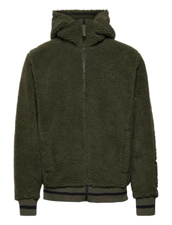 Borg Fleece Bomber Jkt Green Fred Perry