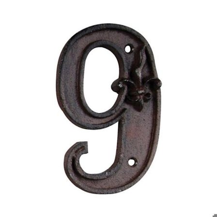 Gjutjärn husnummer Siffra 9