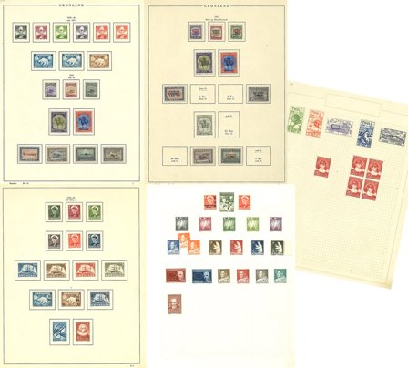 Grønland - Samling på 5 løse albumblade - Ubrugt