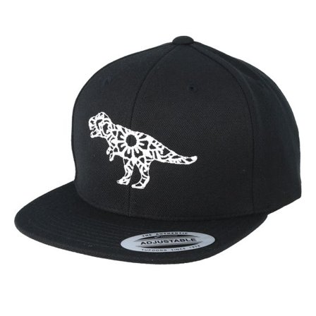 Kiddo Cap - Svart snapback Keps - Kids Mandala T-Rex Black Snapback @ Hatstore