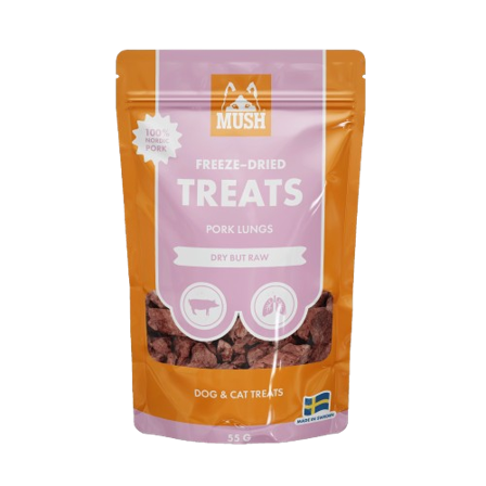 Mush - Treats Frysetørket Griselunge 45 g - Hund - Hundegodbiter & tyggebein - Belønningsgodbiter for hund - ZOO.no