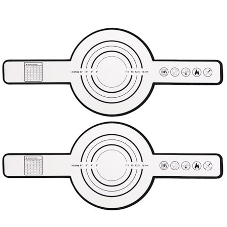 Tyuhe 2-pakks Silikon Brødlokk for Hollands Ovn Ikke-klebende Gjenbrukbar Bakematte med Lange Stropper Varmebestandig Gryteklut