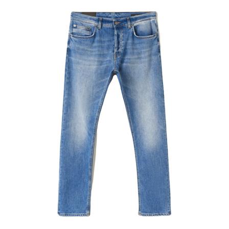 Dondup, Straight Jeans Blauw, Heren, Maat:W38,stretch