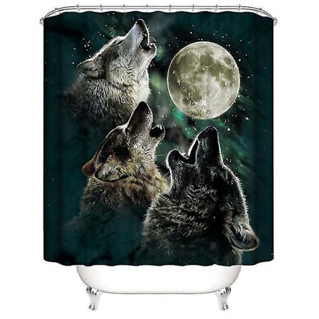 Eläinaiheinen suihkuverho 150180cm, Susilauma suihkuverho Vedenpitävä polyesterisuihkuverho 12 koukkulla Joulukoristeluun, Kylpyhuoneverho