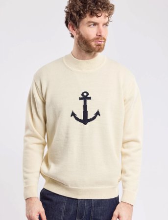 Armor Lux Sweater Stand Up Collar Héritage - Cream - M