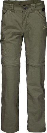 Jack Wolfskin Safari Zip Off Pants Kids Children hiking trousers Green 152