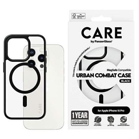 CARE by PanzerGlass Urban Combat Case MagSafe til iPhone 15 Pro - Sort