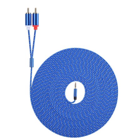 3,5 mm til 2RCA lydkabel Hi-Fi stereo signalkabel splitter forgyldt stik (10 m)