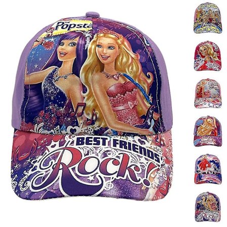 Barbie-nukkejen sarjakuvabasislakki lapsille, tytöille, Barbie-prinsessalla painettu rekkakuskin hattu, kesän säädettävä aurinkolippalakki (FMY)