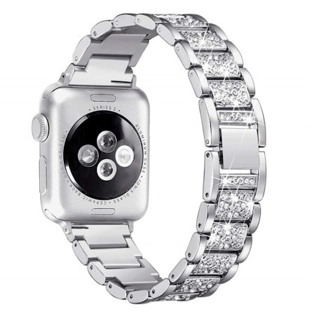 Apple Watch Series 4 40 mm klockarmband med strassdekor - Silver