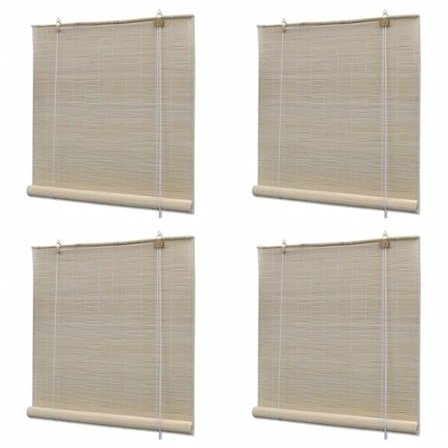 vidaXL Rullgardin naturlig bambu 4 st 120x160 cm