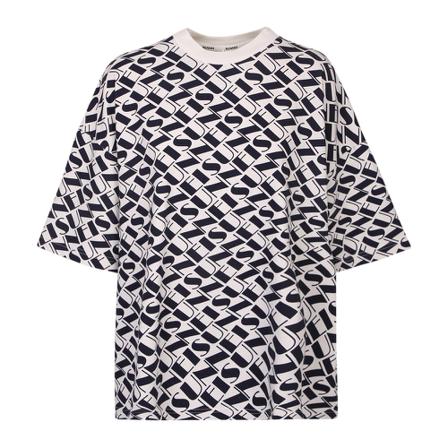 Sunnei, Logo print all-over t-shirt Wit, Dames, Maat:S